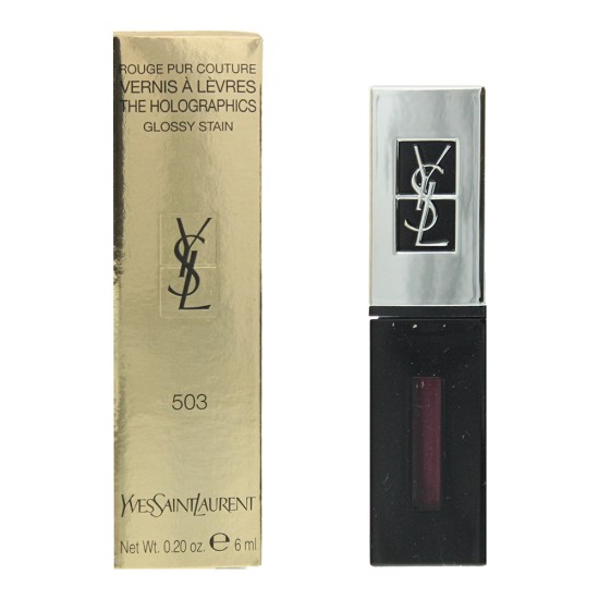 Yves Saint Laurent The Holographics #503 Neon Plum Liquid Lipstick Glossy Stain