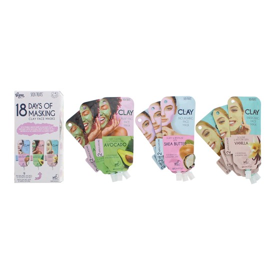 Skin Treats 18 Days Of Masking Set - 9 Re-Sealable Sachets Total 270ml