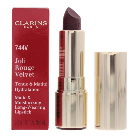 Clarins Joli Rouge Velvet Matte and Moisturising Long Wearing Lipstick 744V Plum