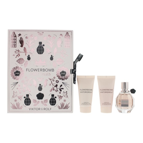Viktor & Rolf Flowerbomb 3 Piece Gift Set: Eau de Parfum 50ml - Shower Gel 50ml