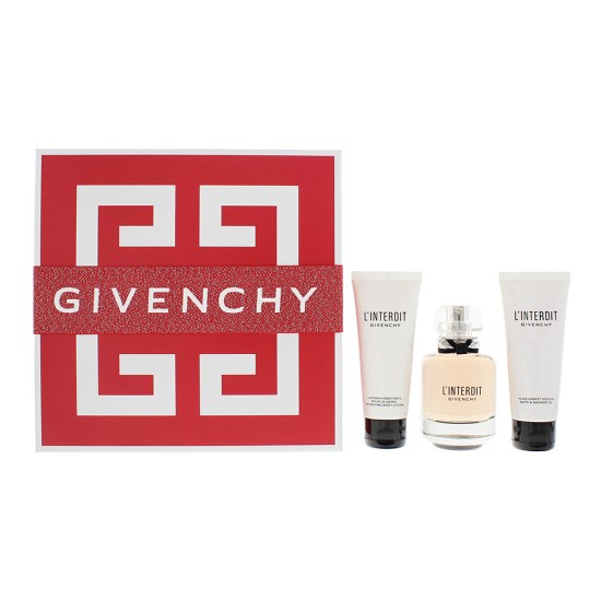 Givenchy L'interdit 3 Piece Gift Set: Eau de Parfum 80ml - Body Lotion 75ml - Shower Oil 75ml