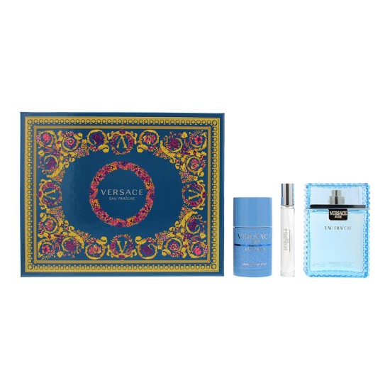 Versace Man Eau Fraiche 3 Piece Gift Set: Eau de Toilette 100ml - Deodorant Stic