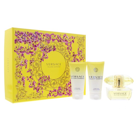 Versace Yellow Diamond 3 Piece Gift Set: Eau de Toilette 50ml - Bath & Shower Ge