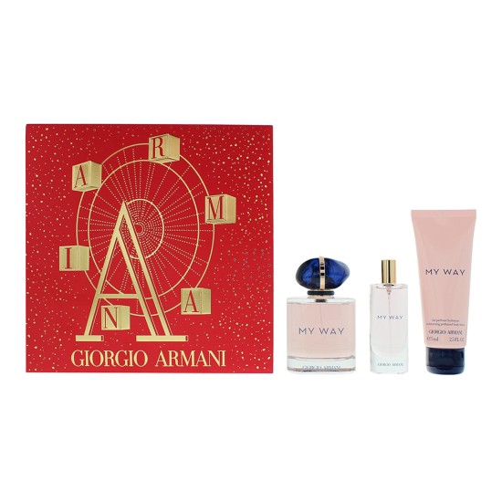 Giorgio Armani My Way 3 Piece Gift Set: Eau de Parfum 90ml - Eau de Parfum 15ml