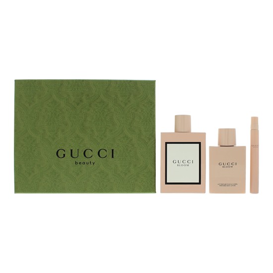 Gucci Bloom 3 Piece Gift Set: Eau de Parfum 100ml - Body Lotion 100ml - Eau de P