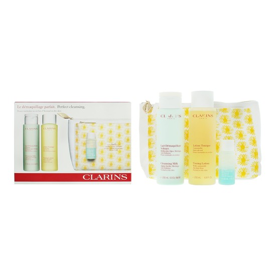 Clarins Perfect Cleansing 3 Piece Gift Set: Cleansing Milk 200ml - Toning Lotion