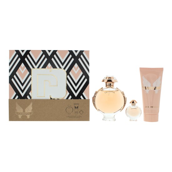 Paco Rabanne Olympéa 3 Piece Gift Set: Eau de Parfum 80ml - Eau de Parfum 6ml -