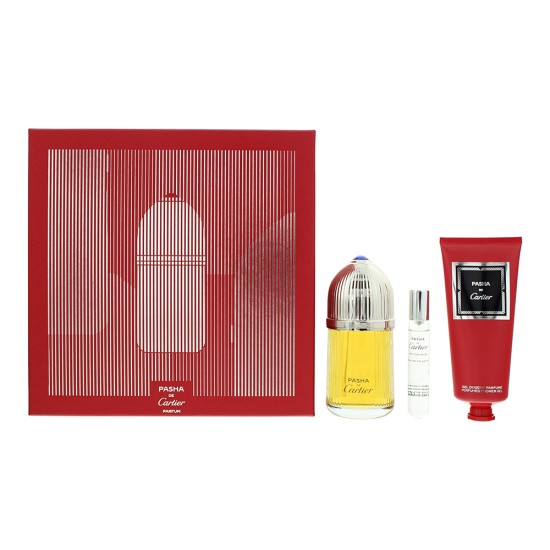 Cartier Pasha De Cartier 3 Piece Gift Set: Parfum 100ml - Eau de Toilette 10ml -