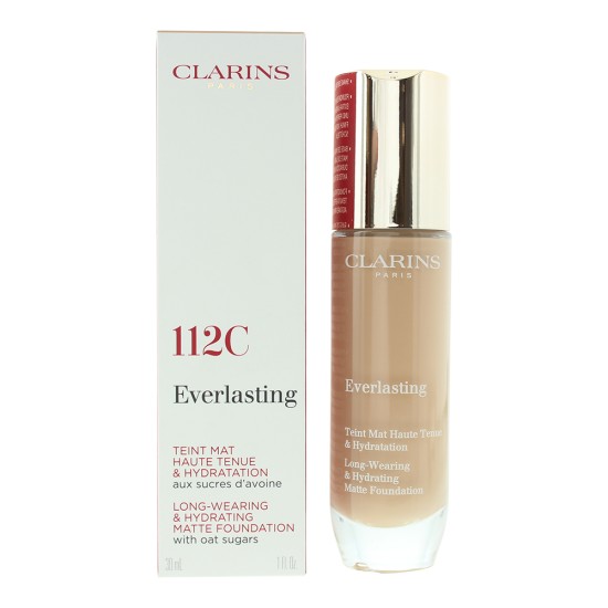 Clarins Everlasting Long Wearing & Hydrating 112C Amber Matte Foundation 30ml