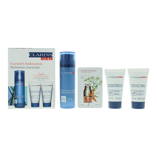 Clarins Hydration Essentials 4 Piece Gift Set: Balm 50ml - Shower Gel & Shampoo